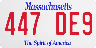MA license plate 447DE9