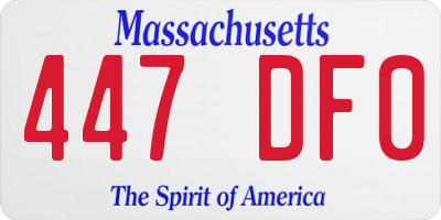 MA license plate 447DF0