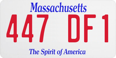MA license plate 447DF1