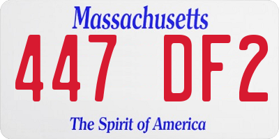 MA license plate 447DF2