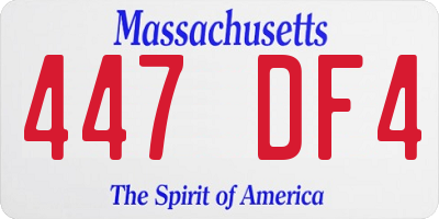 MA license plate 447DF4