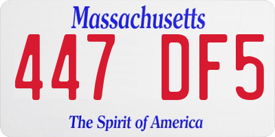 MA license plate 447DF5