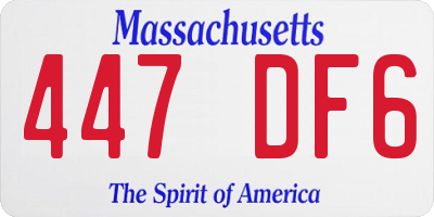 MA license plate 447DF6
