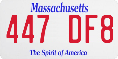 MA license plate 447DF8