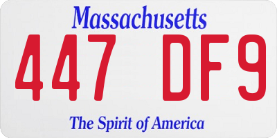 MA license plate 447DF9