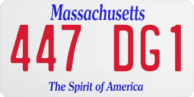 MA license plate 447DG1