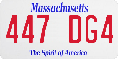 MA license plate 447DG4