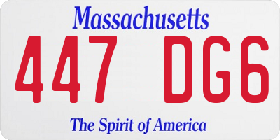 MA license plate 447DG6