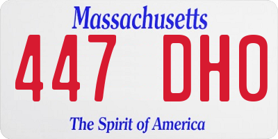 MA license plate 447DH0