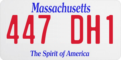 MA license plate 447DH1