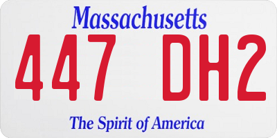MA license plate 447DH2