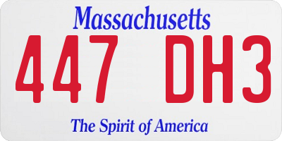 MA license plate 447DH3