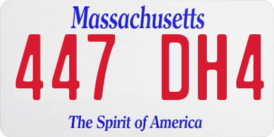 MA license plate 447DH4