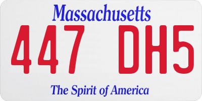 MA license plate 447DH5