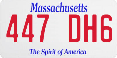 MA license plate 447DH6