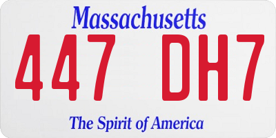 MA license plate 447DH7