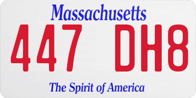 MA license plate 447DH8