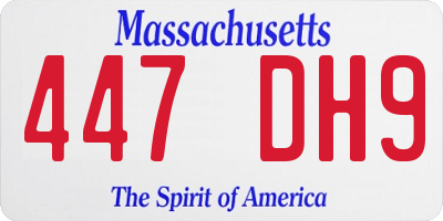 MA license plate 447DH9