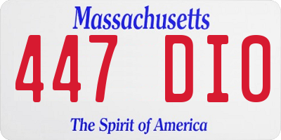 MA license plate 447DI0