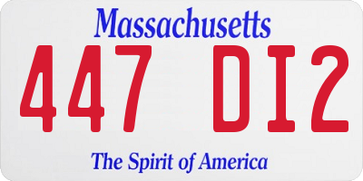 MA license plate 447DI2