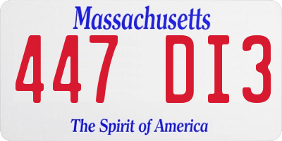 MA license plate 447DI3