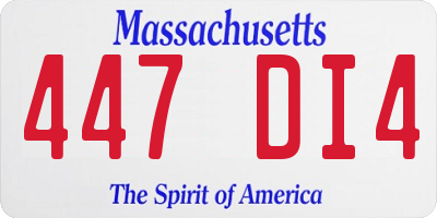 MA license plate 447DI4