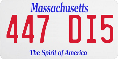MA license plate 447DI5
