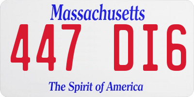 MA license plate 447DI6