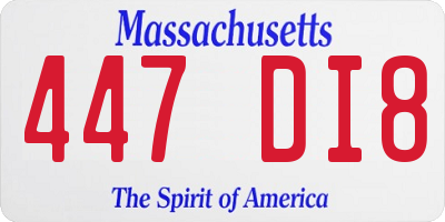 MA license plate 447DI8