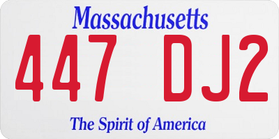 MA license plate 447DJ2