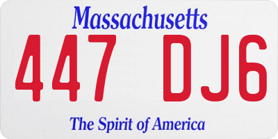 MA license plate 447DJ6