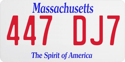 MA license plate 447DJ7