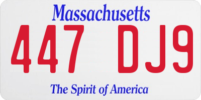 MA license plate 447DJ9