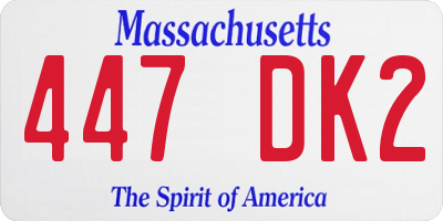 MA license plate 447DK2