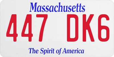 MA license plate 447DK6