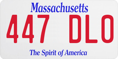MA license plate 447DL0