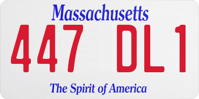 MA license plate 447DL1