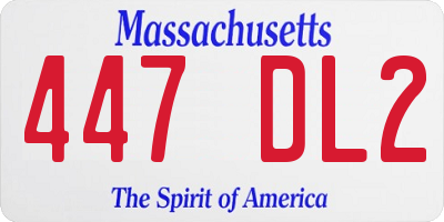 MA license plate 447DL2