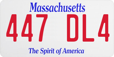 MA license plate 447DL4