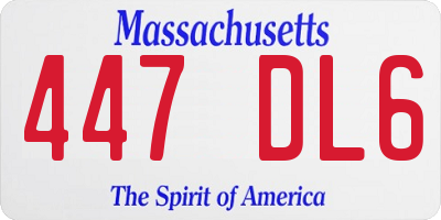 MA license plate 447DL6