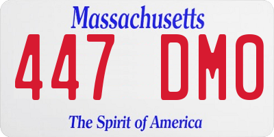 MA license plate 447DM0