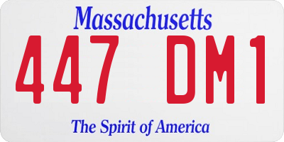MA license plate 447DM1