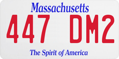 MA license plate 447DM2