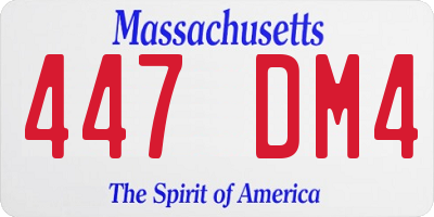 MA license plate 447DM4
