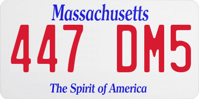 MA license plate 447DM5