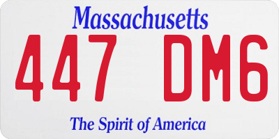 MA license plate 447DM6