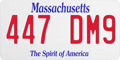 MA license plate 447DM9