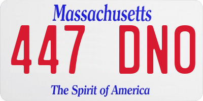 MA license plate 447DN0
