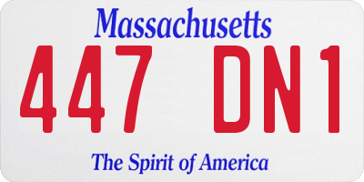 MA license plate 447DN1