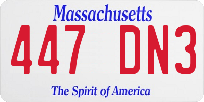 MA license plate 447DN3